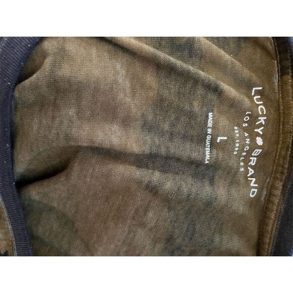 Lucky Brand Women's Camo Print Crew Neck T-Shirt Size L Brown - Picture 5 of 6